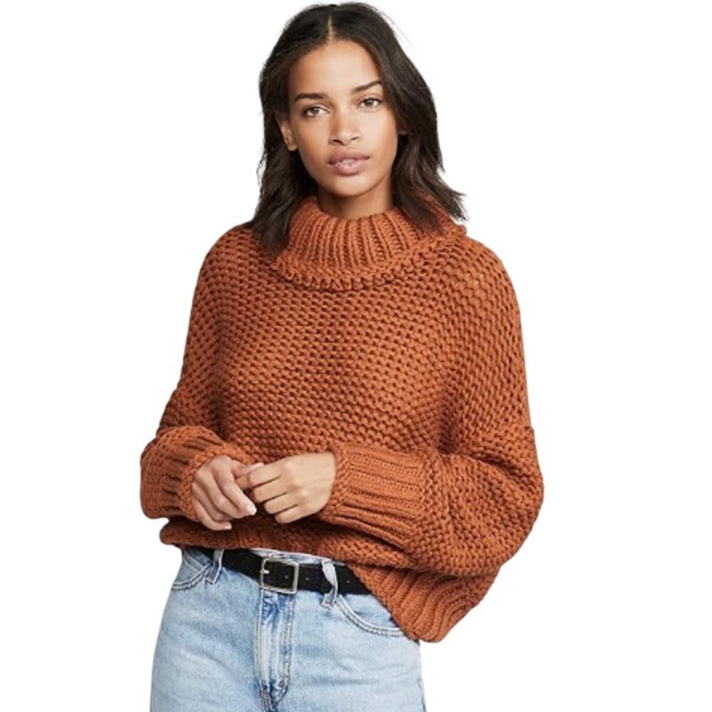 free people My Only Sunshine Chunky Sweater Tuscan Earth size S